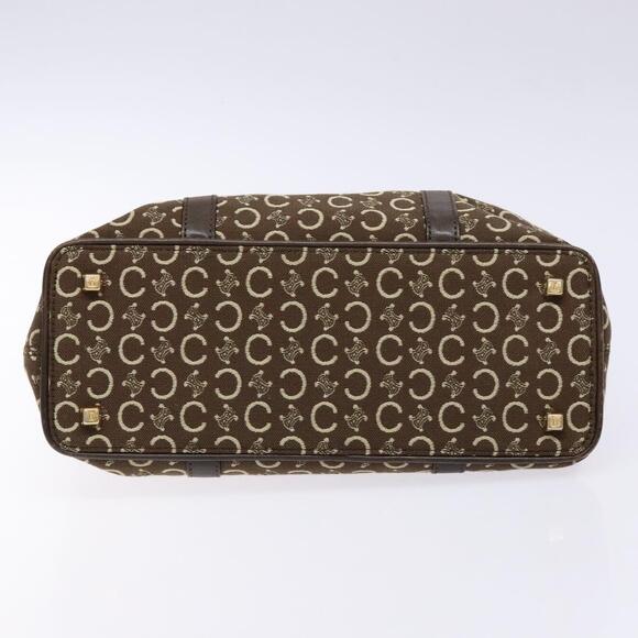 CELINE C Macadam Canvas Hand Bag Brown Gold - Picture 9 of 13